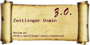 Zeitlinger Ozmin névjegykártya
