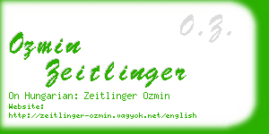 ozmin zeitlinger business card